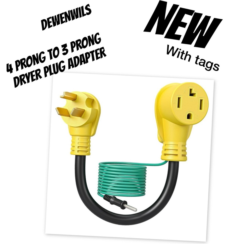 Yellow and Black Dryer Plug Adapter